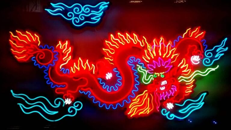 cartel colores de neon